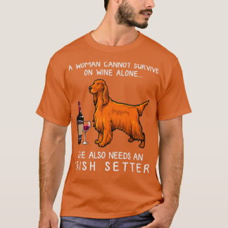 Camiseta Irish Setter and wine Funny dog 
