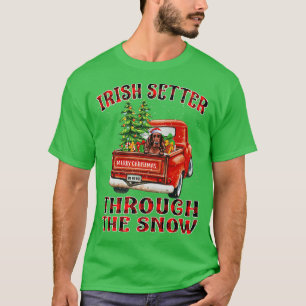 Camiseta Irish Setter Through The Snow Christmas Truck Plai