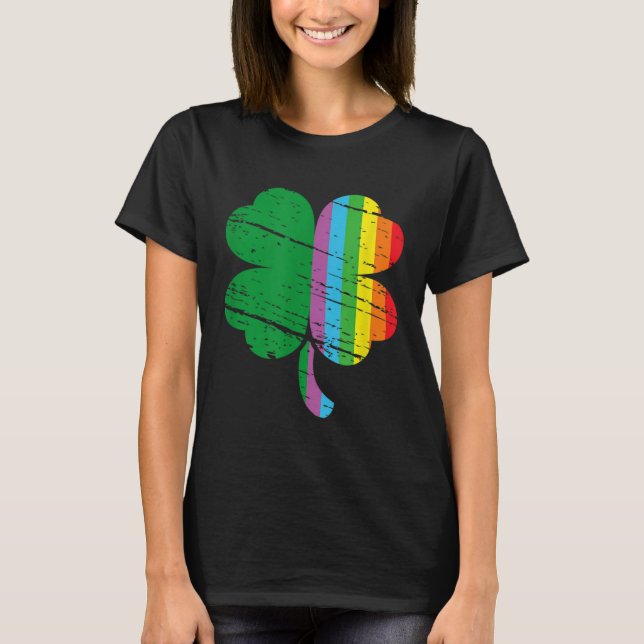 Camiseta Irish Shamrock Gay Lgbt St Patricks Day Pride Rain (Anverso)