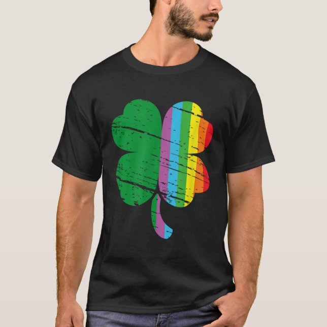 Camiseta Irish Shamrock Gay Lgbt St Patricks Day Pride Rain (Anverso)