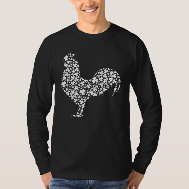 Camiseta Irish Shamrock Leaf Rooster St Patrick s Day (Anverso)