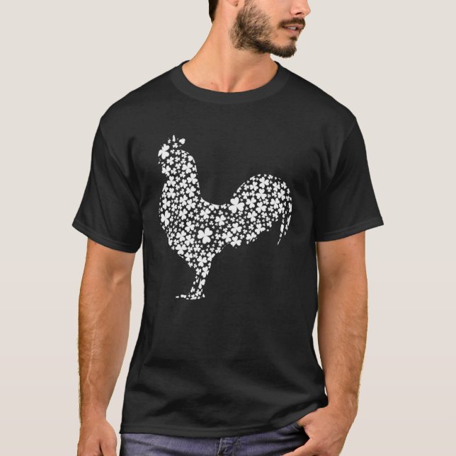 Camiseta Irish Shamrock Leaf Rooster St Patrick s Day (Anverso)