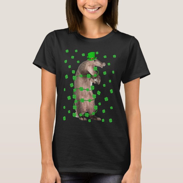 Camiseta Irish Shamrock Leprechaun Aardvark St Patrick's Da (Anverso)