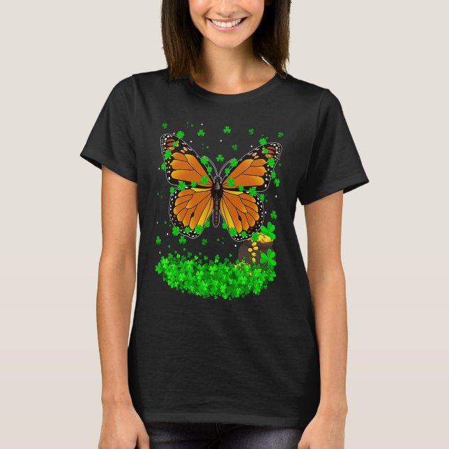 Camiseta Irish Shamrock Leprechaun Butterfly St Patrick's D (Anverso)