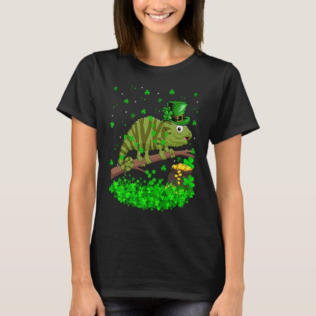 Camiseta Irish Shamrock Leprechaun Chameleon St Patrick's D (Anverso)
