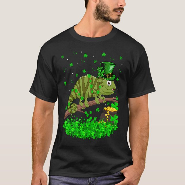 Camiseta Irish Shamrock Leprechaun Chameleon St Patrick's D (Anverso)