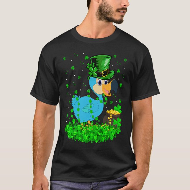 Camiseta Irish Shamrock Leprechaun Dodo Bird St Patrick's D (Anverso)
