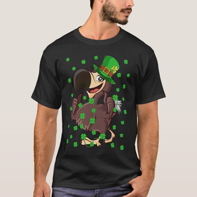 Camiseta Irish Shamrock Leprechaun Dodo Bird St Patrick's D (Anverso)