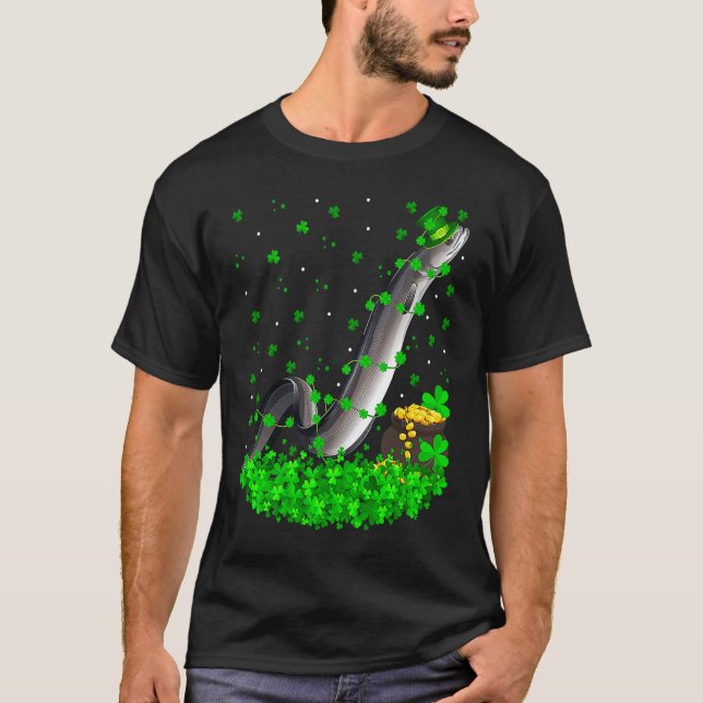 Camiseta Irish Shamrock Leprechaun Eels Fish St Patrick's D (Anverso)