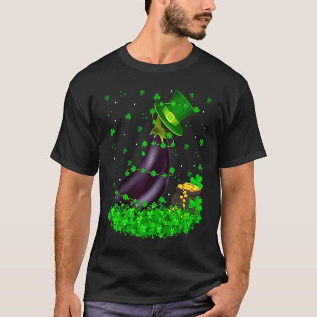 Camiseta Irish Shamrock Leprechaun Eggplant St Patrick's Da (Anverso)