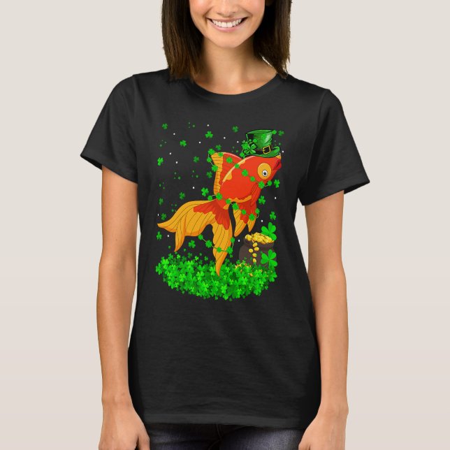 Camiseta Irish Shamrock Leprechaun Goldfish St Patrick's Da (Anverso)