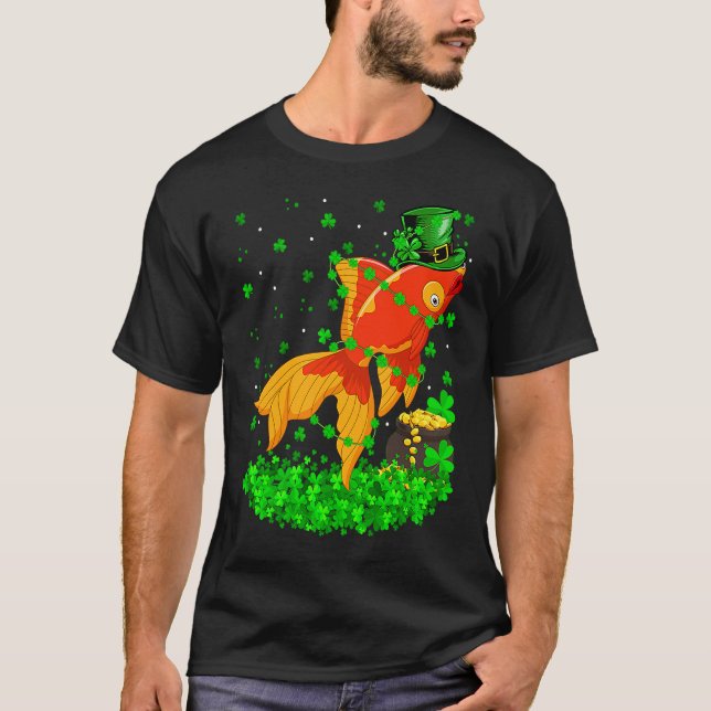 Camiseta Irish Shamrock Leprechaun Goldfish St Patrick's Da (Anverso)
