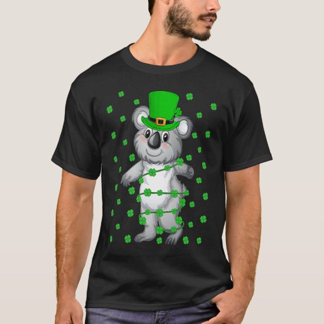 Camiseta Irish Shamrock Leprechaun Koala St Patrick's Day (Anverso)