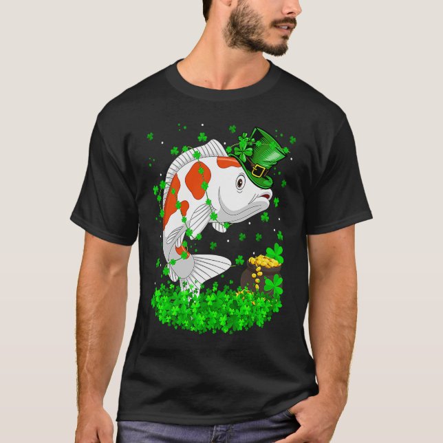 Camiseta Irish Shamrock Leprechaun Koi Fish St Patrick's Da (Anverso)