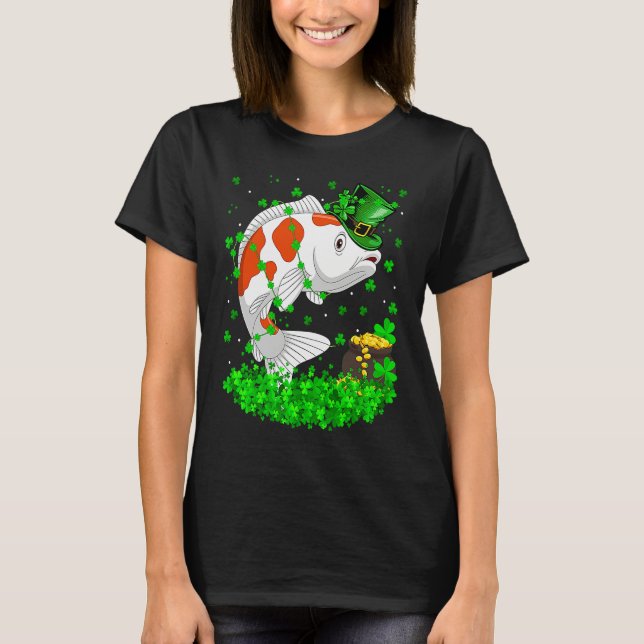 Camiseta Irish Shamrock Leprechaun Koi Fish St Patrick's Da (Anverso)