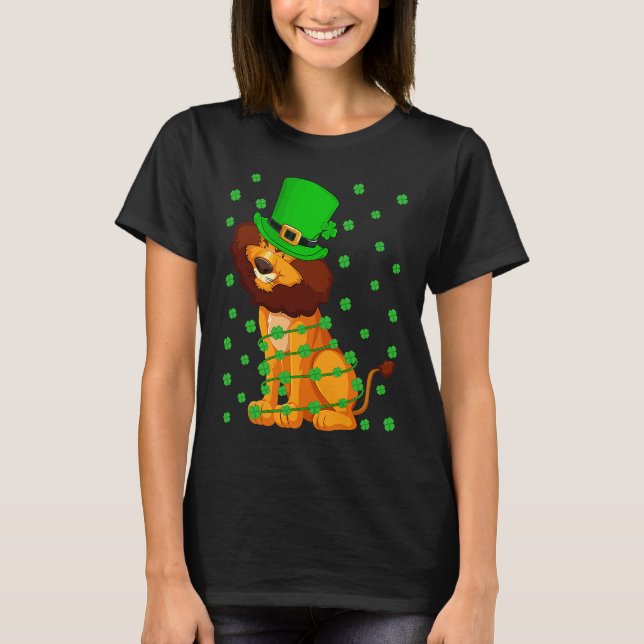 Camiseta Irish Shamrock Leprechaun Lion St Patrick's Day (Anverso)