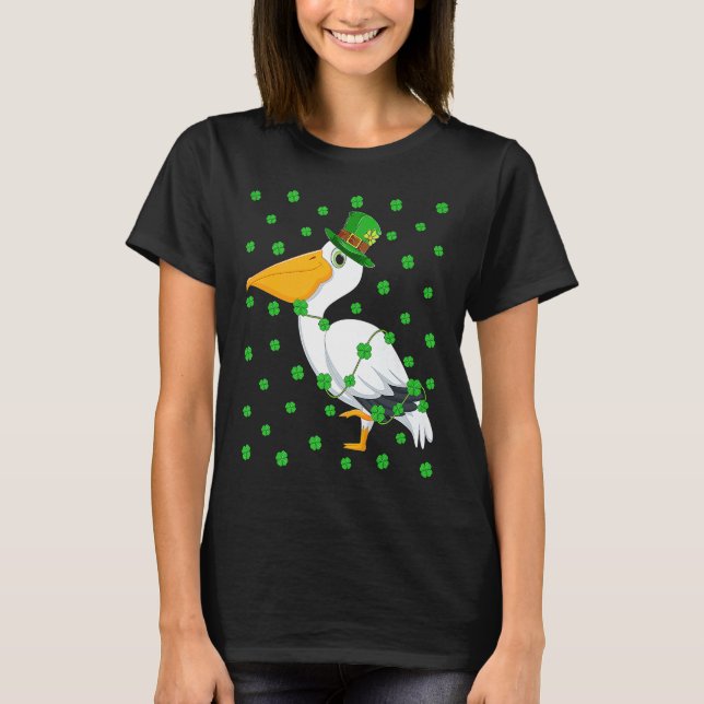 Camiseta Irish Shamrock Leprechaun Pelican Bird St Patrick' (Anverso)