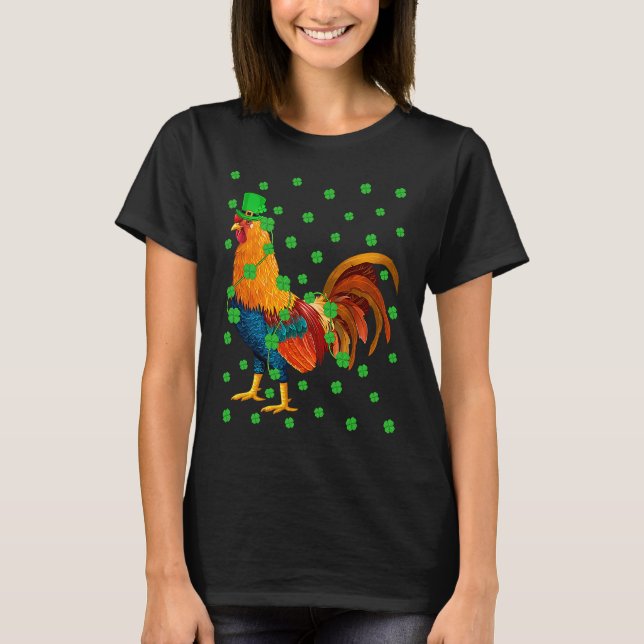 Camiseta Irish Shamrock Leprechaun Rooster Bird St Patrick' (Anverso)