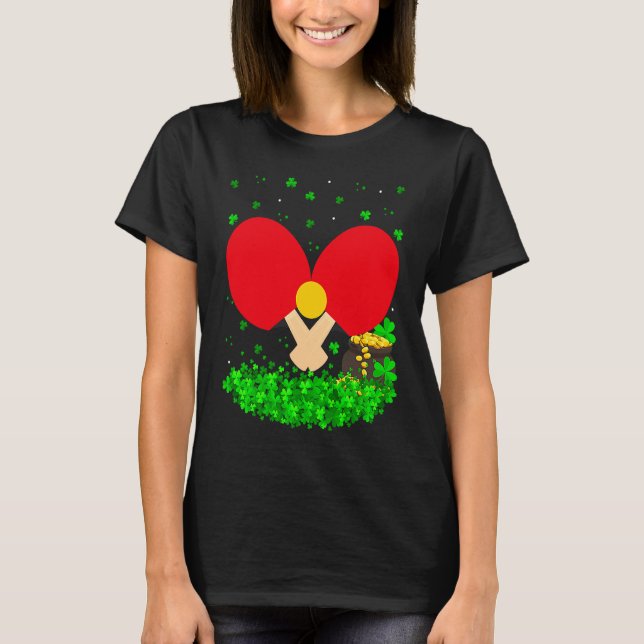 Camiseta Irish Shamrock Leprechaun Table Tennis St Patrick' (Anverso)