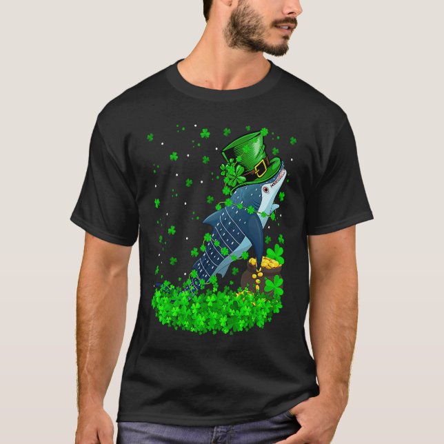 Camiseta Irish Shamrock Leprechaun Whale Shark St Patrick's (Anverso)