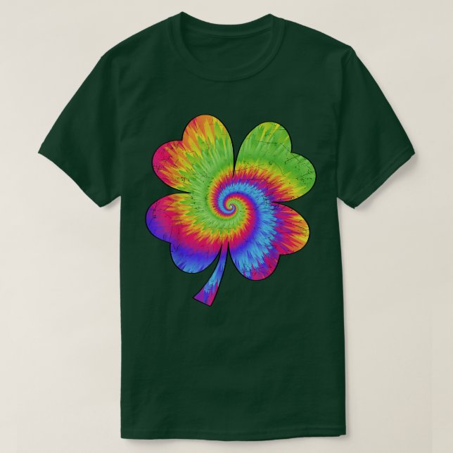 Camiseta Irish Shamrock Tie Dye Happy St Patrick's Day Go L (Diseño del anverso)