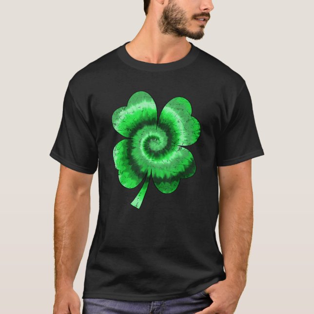 Camiseta Irish Shamrock Tie Dye Happy St Patrick's Day Luck (Anverso)