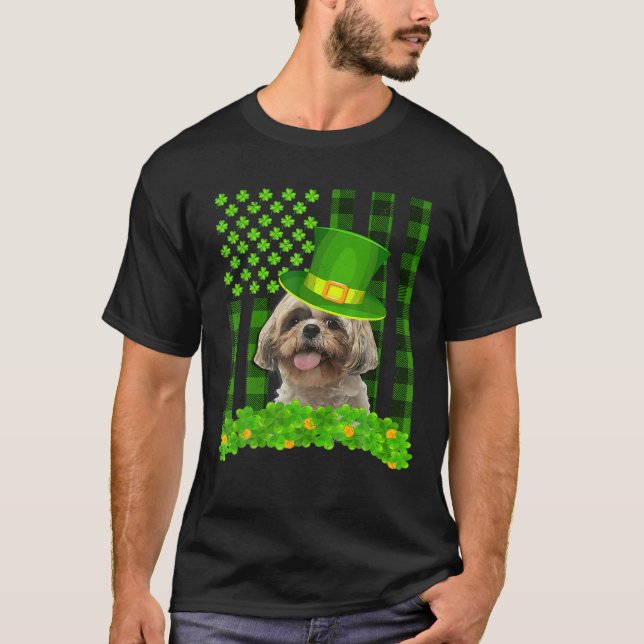 Camiseta Irish Shih Tzu St Patrick's Day Funny Leprechaun D (Anverso)