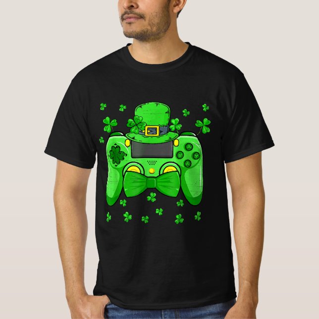 Camiseta Irish Video Game Controller Bow Tie St Patricks Da (Anverso)