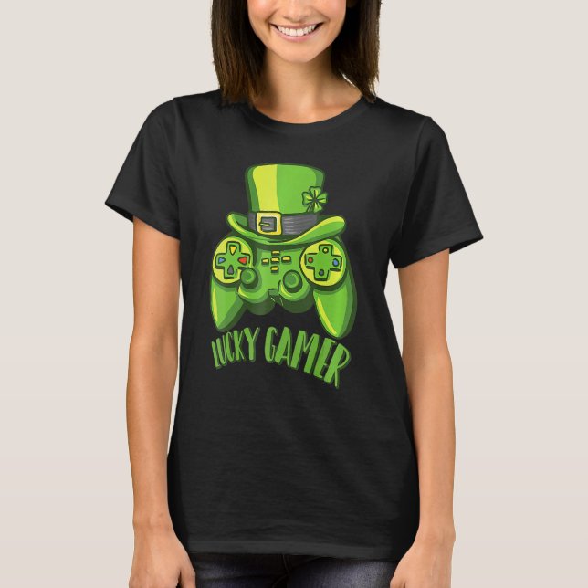 Camiseta Irish Video Game Controller Gamer Shamrock St Patr (Anverso)
