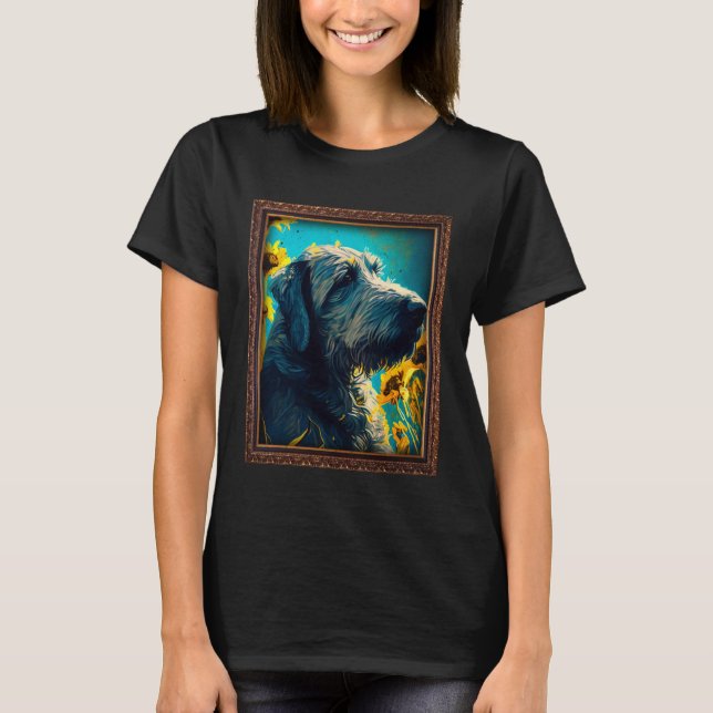 Camiseta Irish Wolfhound Painting Sunflower Flower Mom Wome (Anverso)