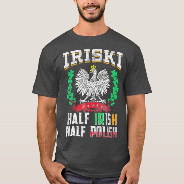 Camiseta Iriski Half Irish Half Polacos Shamrock (Anverso)