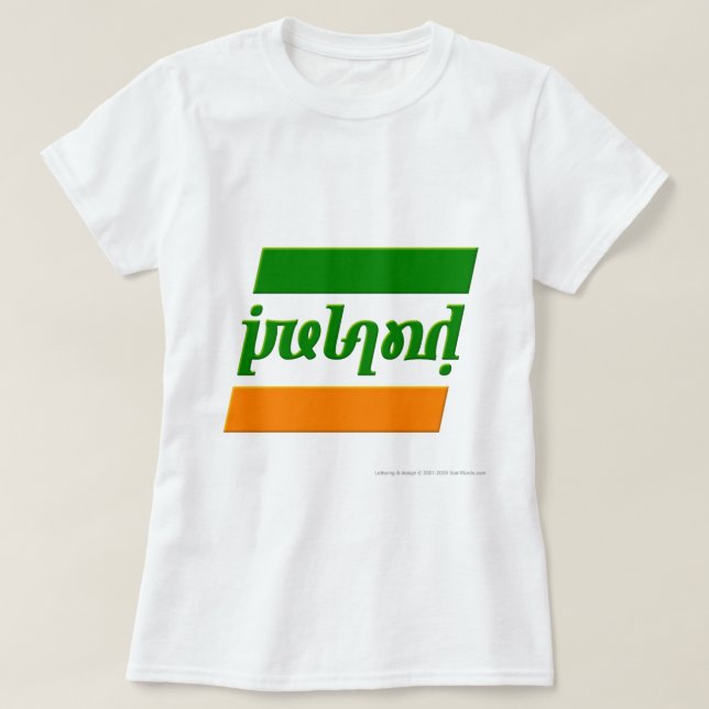 Camiseta "Irlanda" Ambigram (Diseño del anverso)