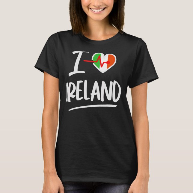 Camiseta Irlanda Amo Irlanda I corazón Irlanda (Anverso)