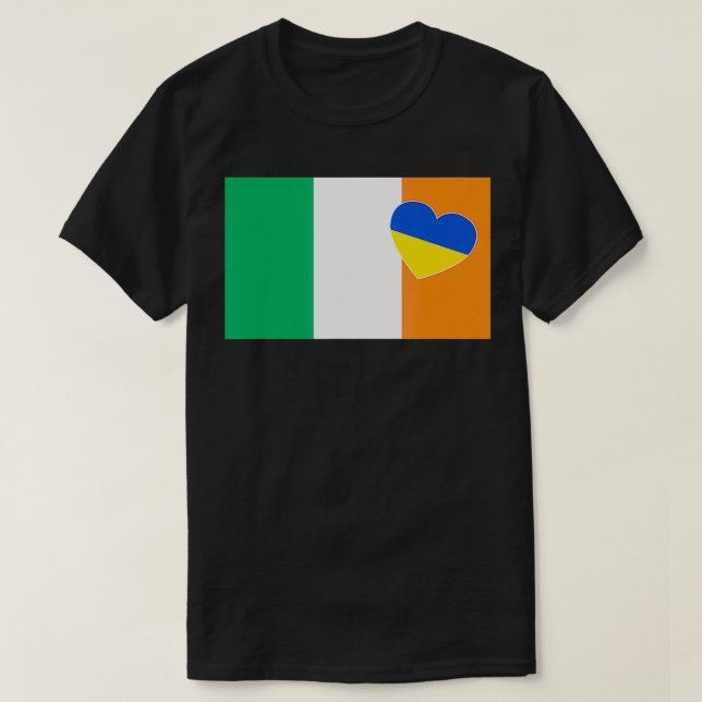 Camiseta Irlanda apoya la postura cardíaca de Ucrania con U (Diseño del anverso)