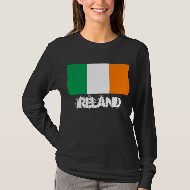 Camiseta Irlanda con bandera irlandesa (Anverso)