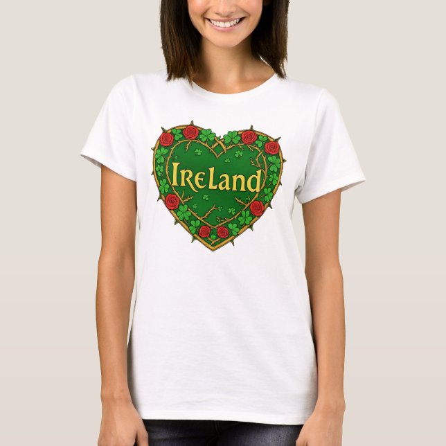 Camiseta Irlanda Corazones y rosas (Anverso)