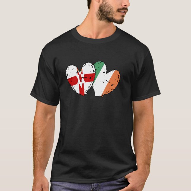 Camiseta Irlanda del Norte Irlanda Corazón Banderas Iris de (Anverso)