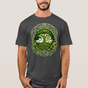 Camiseta Irlanda Emblema con árbol mundial y naturaleza cel