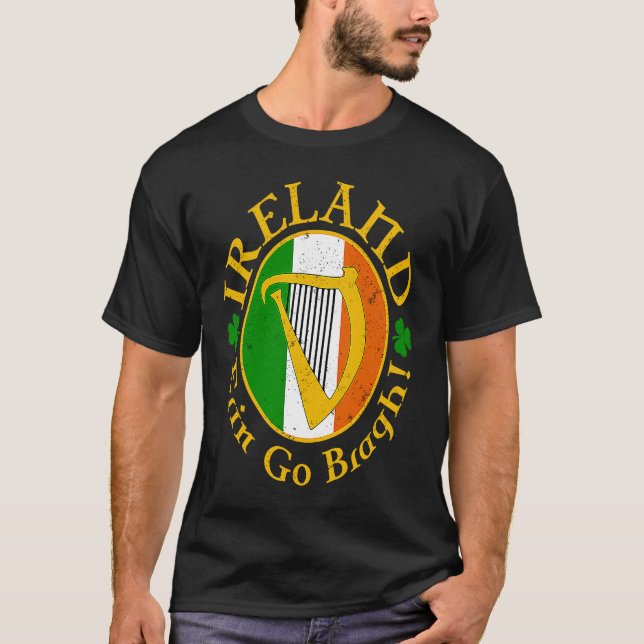 Camiseta ¡IRLANDA Erin Go Bragh! Harp irlandés (Anverso)