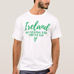 Camiseta Irlanda Está Llamando Y Debo Ir A Irlanda Divertid