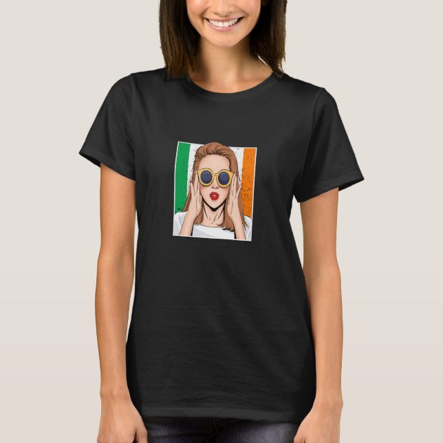 Camiseta Irlanda Para La Bandera Irlandesa Chica Para Las M (Anverso)