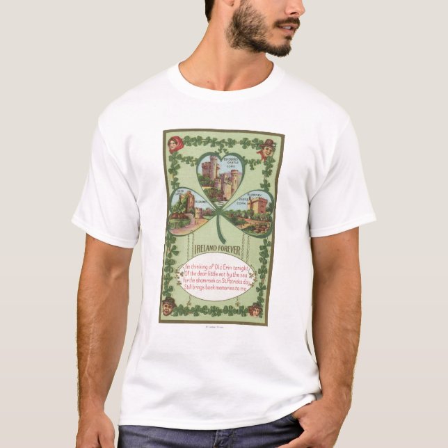 Camiseta Irlanda para siempre - corcho y castillos de (Anverso)