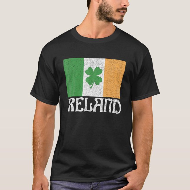 Camiseta Irlanda Retro Bandera Irlandesa Día De Los Sta Pat (Anverso)