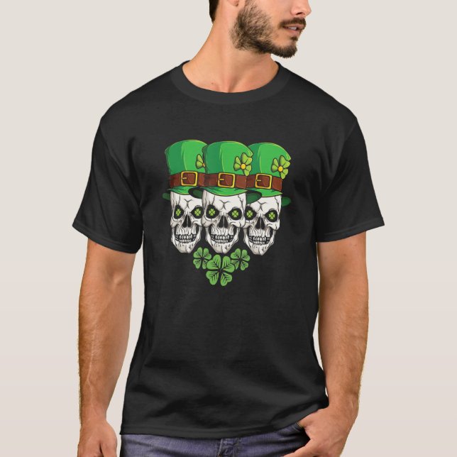 Camiseta Irlanda Saint Patrick's Day Sugar Skull Shamrock S (Anverso)