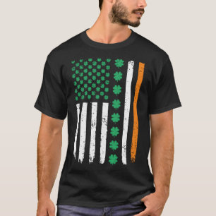 Camiseta Irlanda Shamrock Irish Clover American Flag St Pat