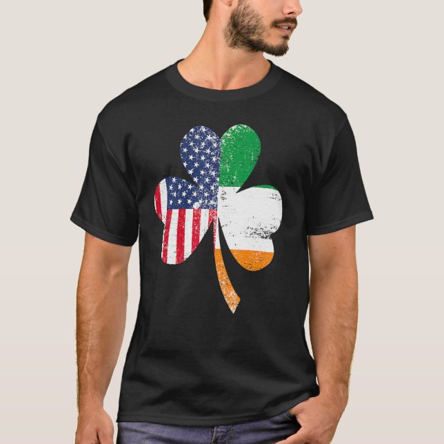 Camiseta Irlanda Shamrock St Patricks Day IRISH US FLAG (Anverso)