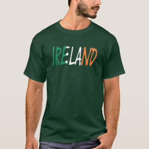 Camiseta Irlanda sobre la bandera irlandesa Mens Basic T cn