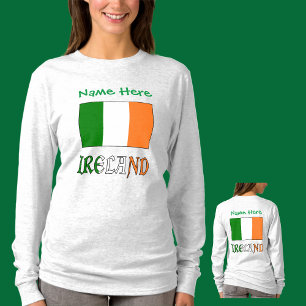 Camiseta Irlanda y bandera irlandesa con personalización ve