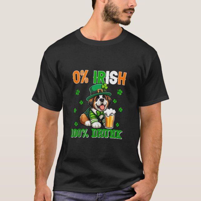 Camiseta Irlandés 100 por ciento borrachos Día de San Patri (Anverso)