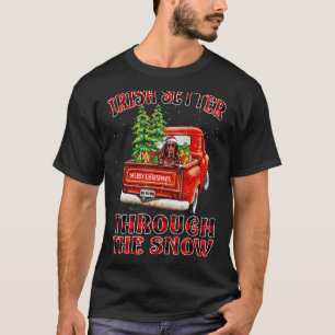 Camiseta Irlandés A Través Del Camión De Navidades De Nieve